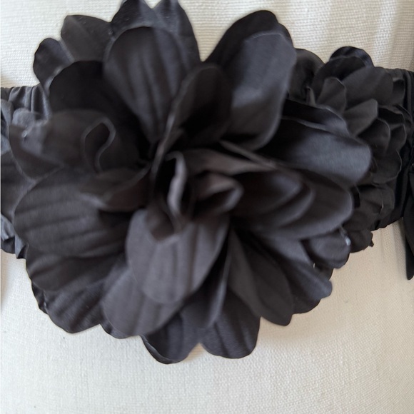 Zara Black Floral Statement Belt - Picture 4 of 4